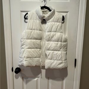 White puffer vest